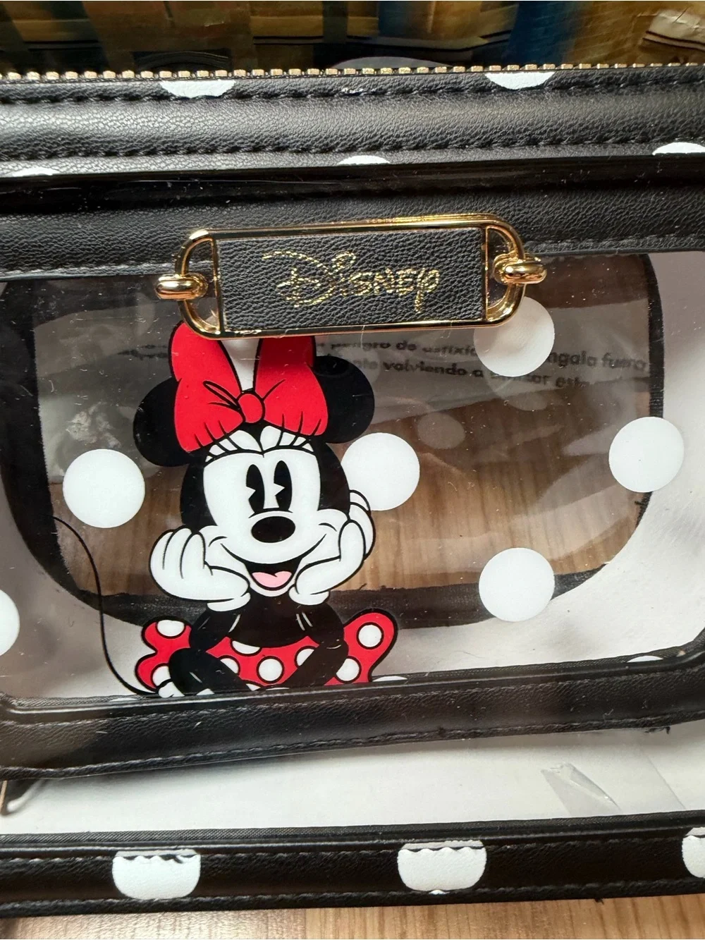 Disney Minnie Mouse Black, White & Red Clear Cosmetic Case